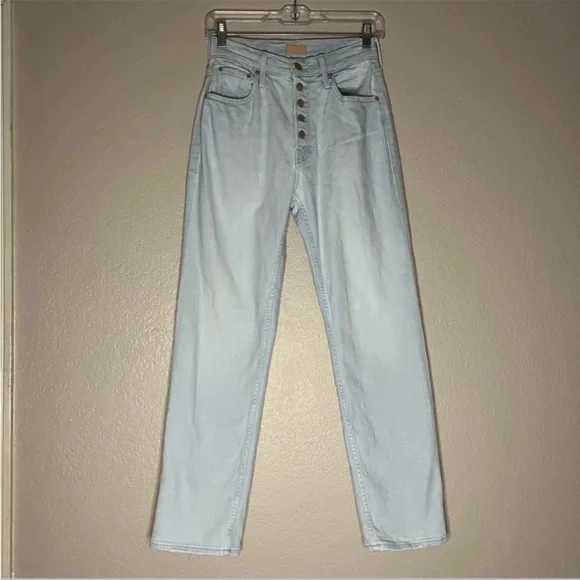 MOTHER The Pixie Tomcat Ankle Button Fly Jeans Pina Colada Paradise Size 25 - Picture 9 of 15